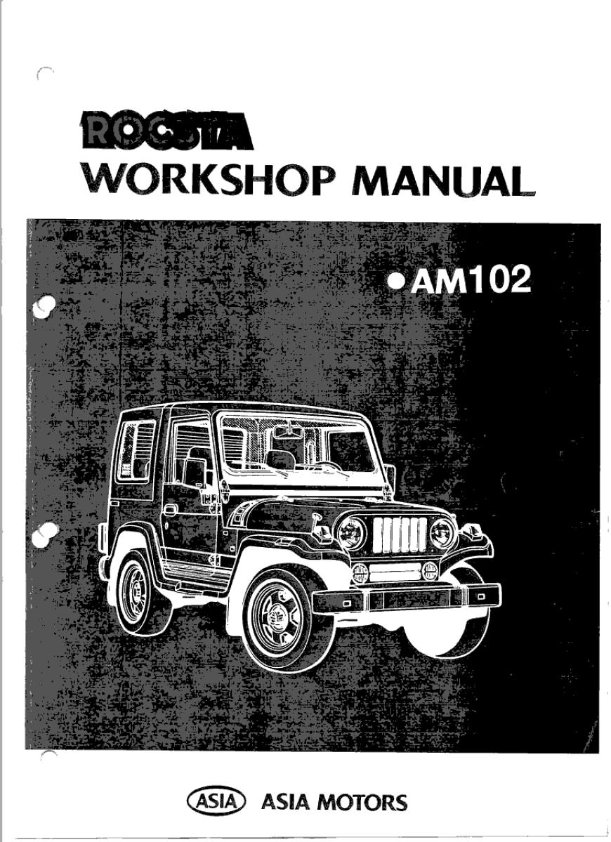 ASIA ROCSTA AM102 Workshop Manual