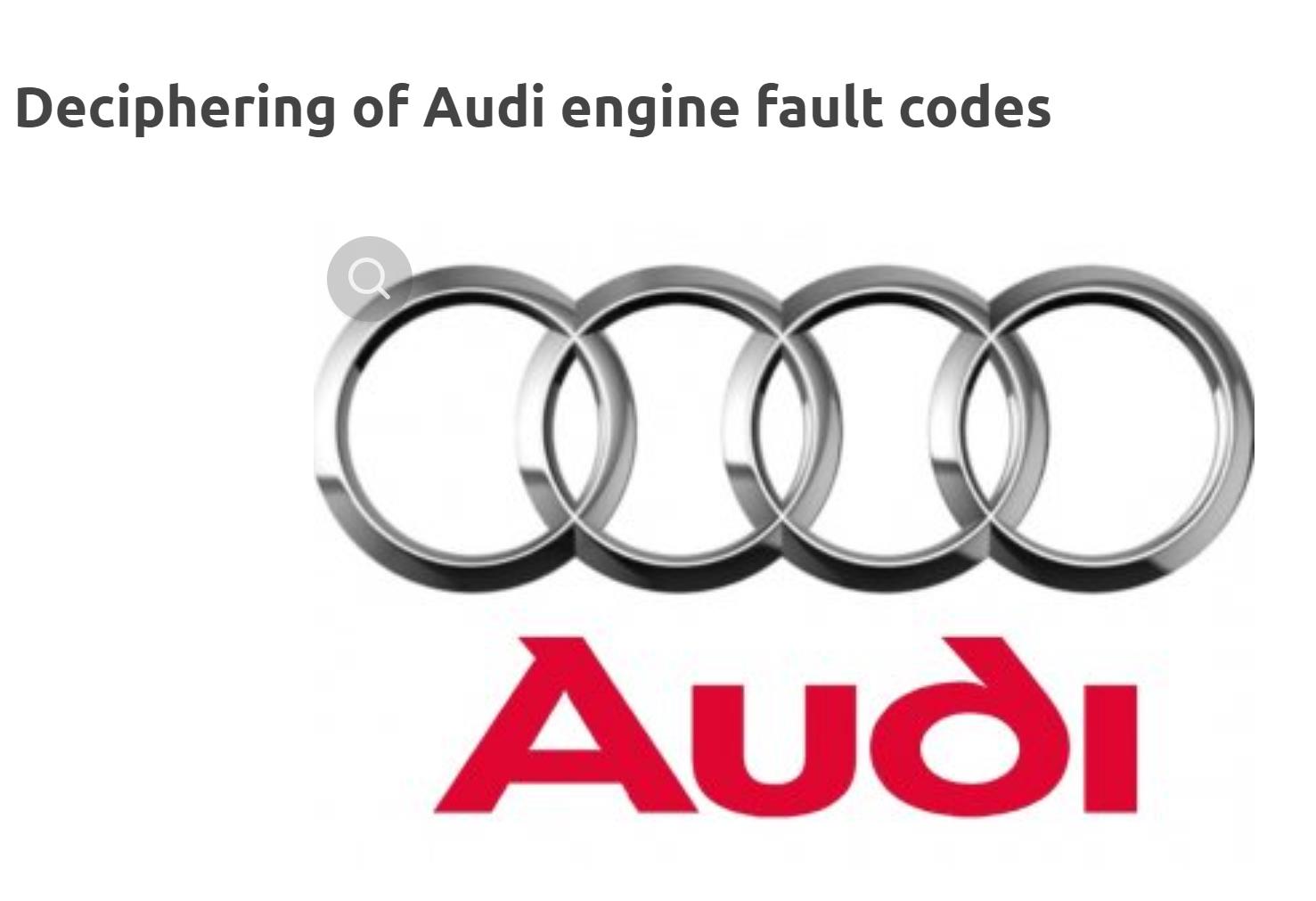 Audi Engine Fault Codes - DIY & Guides