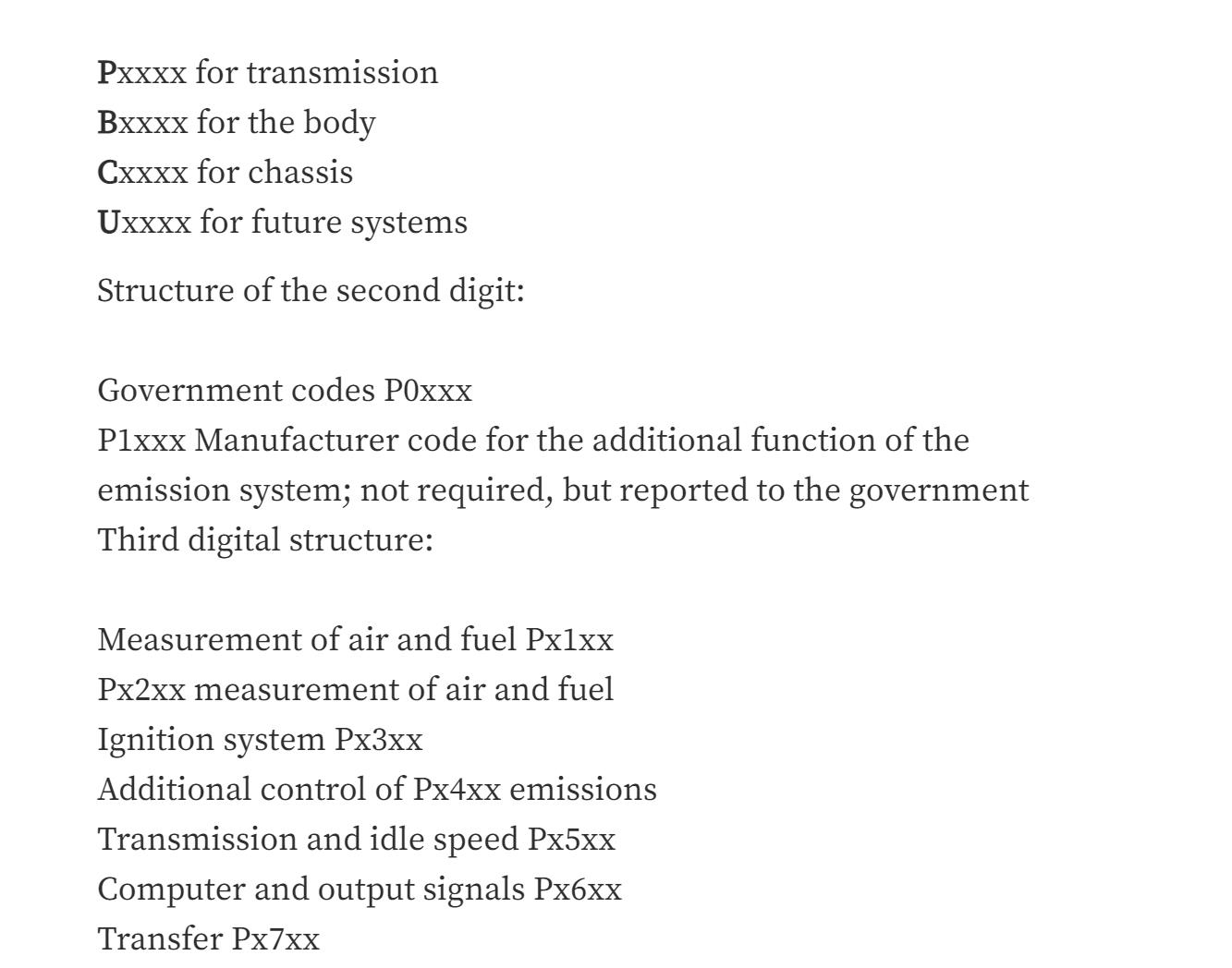 Audi Fault Codes