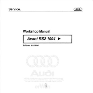 Audi RS2 Avant 1994 Workshop Manual
