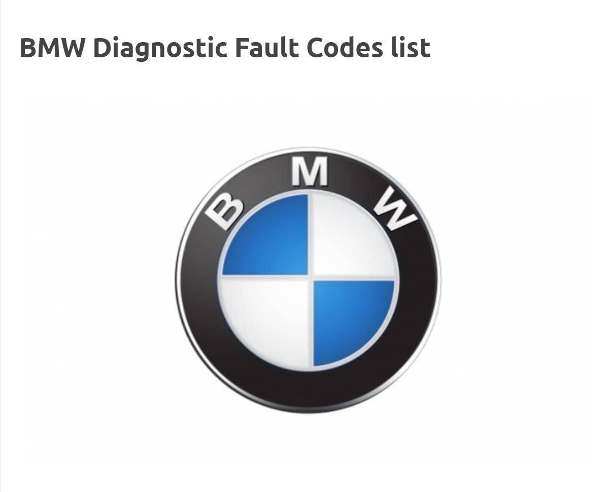 BMW Diagnostic Trouble Codes PDF For FREE