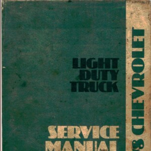 Chevrolet Passenger Car and Light Duty Truck 1978 Overhaul Manual