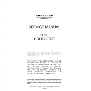 Chrysler Crossfire 2005 Service and Repair Manual