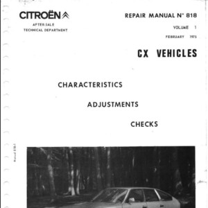 Citroen CX 1975 Service Repair Manual