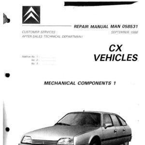 Citroen CX 1988 Service Repair Manual