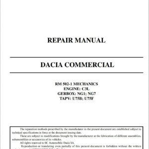 Dacia 1304 1305 1307 Pick-UP Engine C3L 2004 Repair Manual