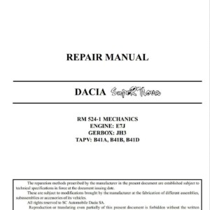 Dacia SupeRNova 2004 Repair Manual