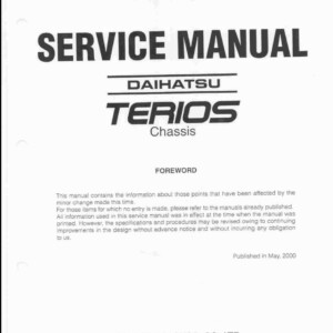 Daihatsu Terios 2000 - 2005 Service Repair Manual
