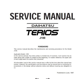 Daihatsu Terios J100 Service Repair Manual