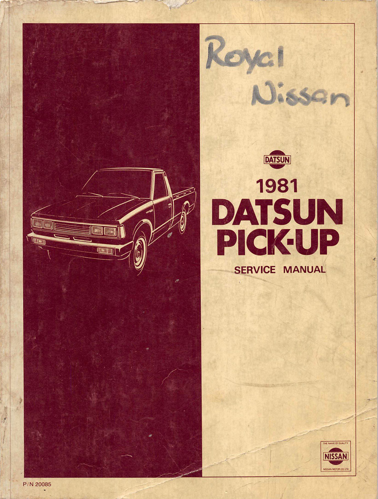 Datsun Pick-Up Model 720 1981 Factory Service Manual