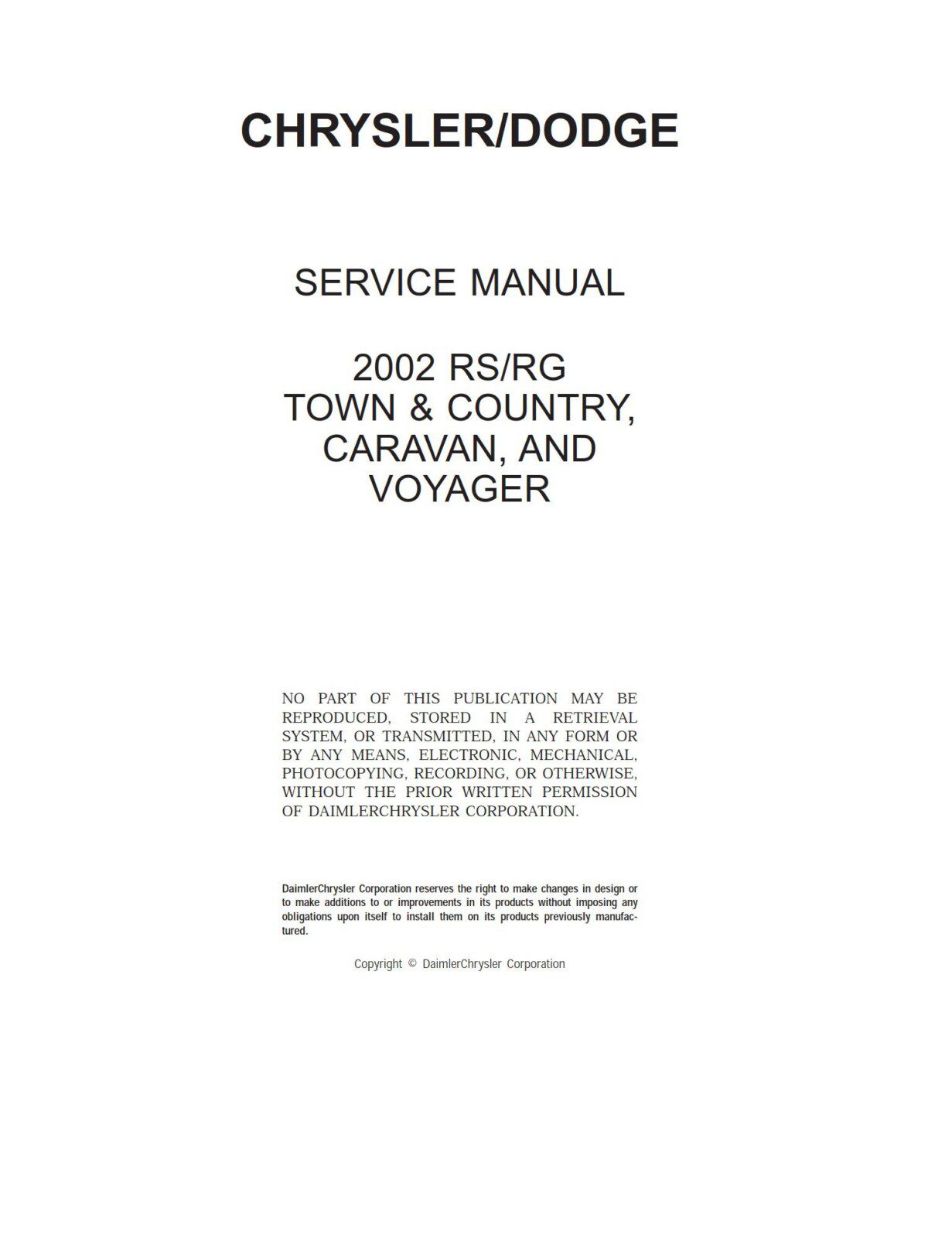 Dodge Caravan Service Repair Manual Download In Pdf For Free