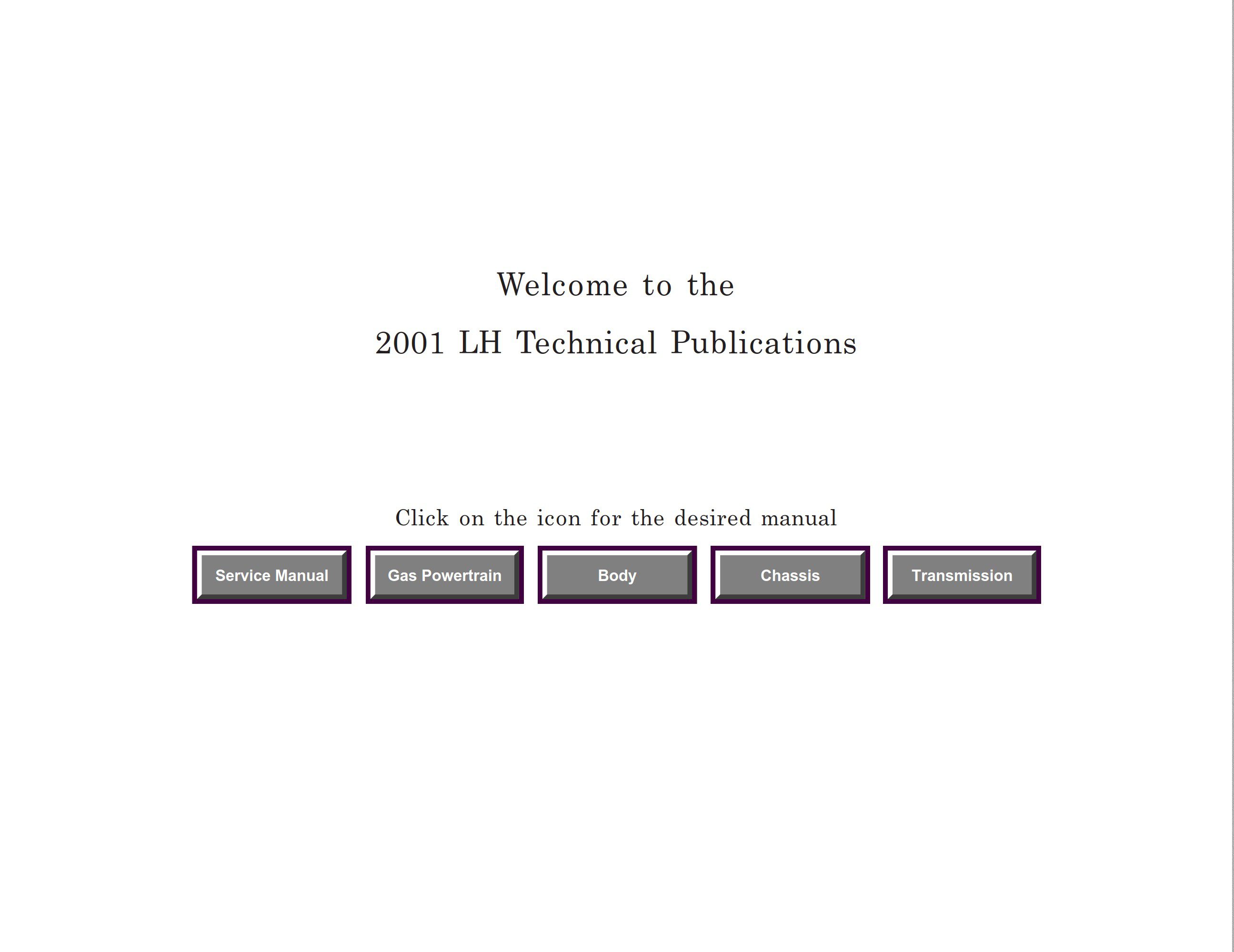 Dodge Chrysler 300M LHS Concorde And Intrepid 2001 Service Manual