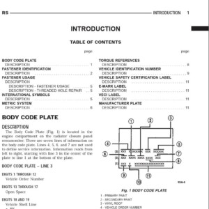 Dodge Chrysler RS RG Town & Country, Caravan and Voyager 2002 Service Manual