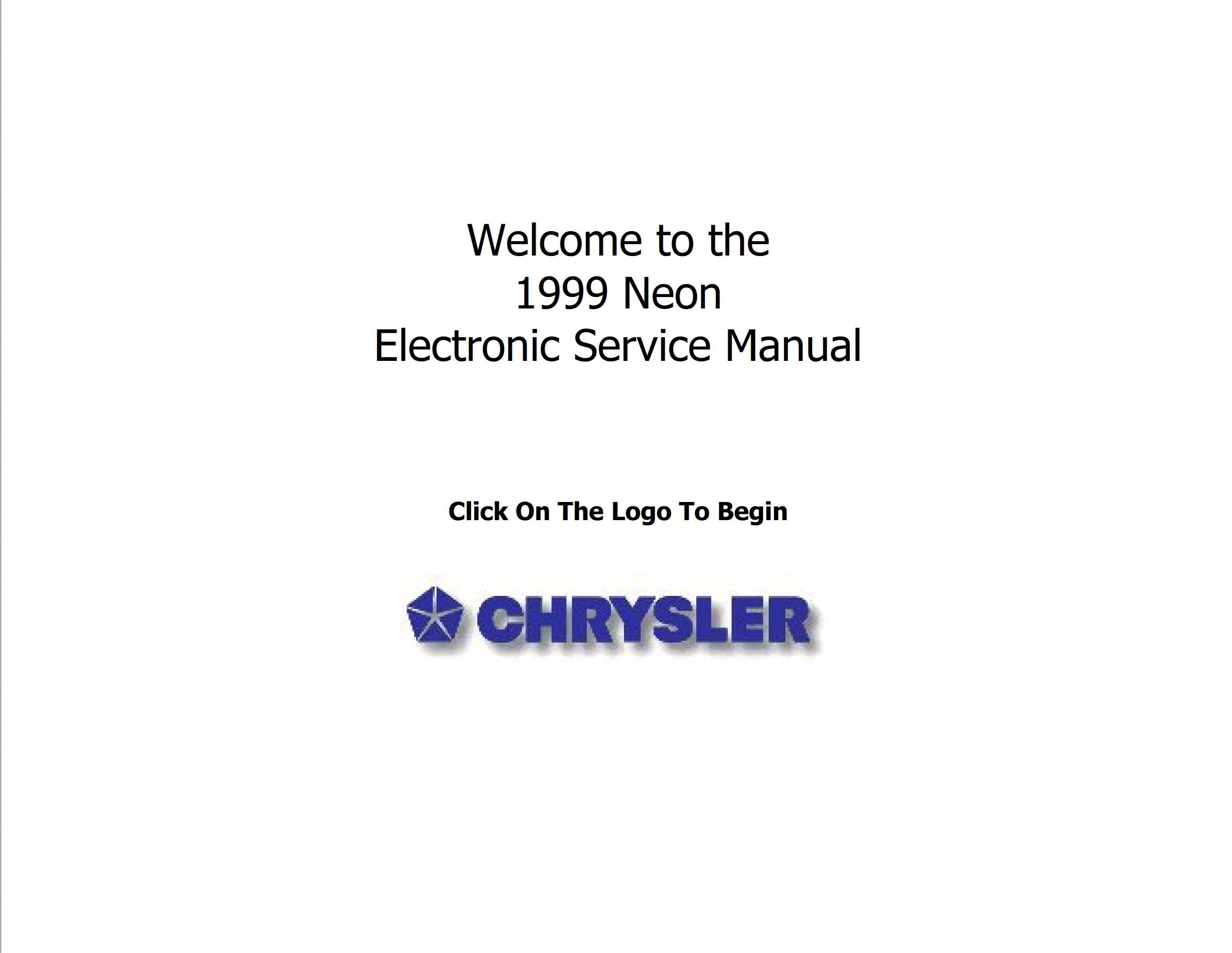 Dodge Neon 1999 Factory Service Manual