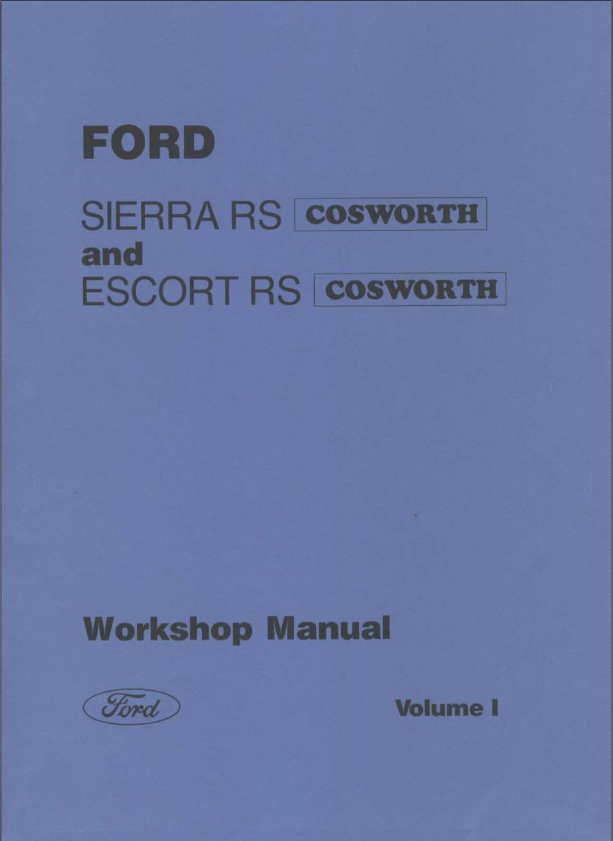 Ford Sierra RS Cosworth, Escort RS Cosworth Service Repair Manual