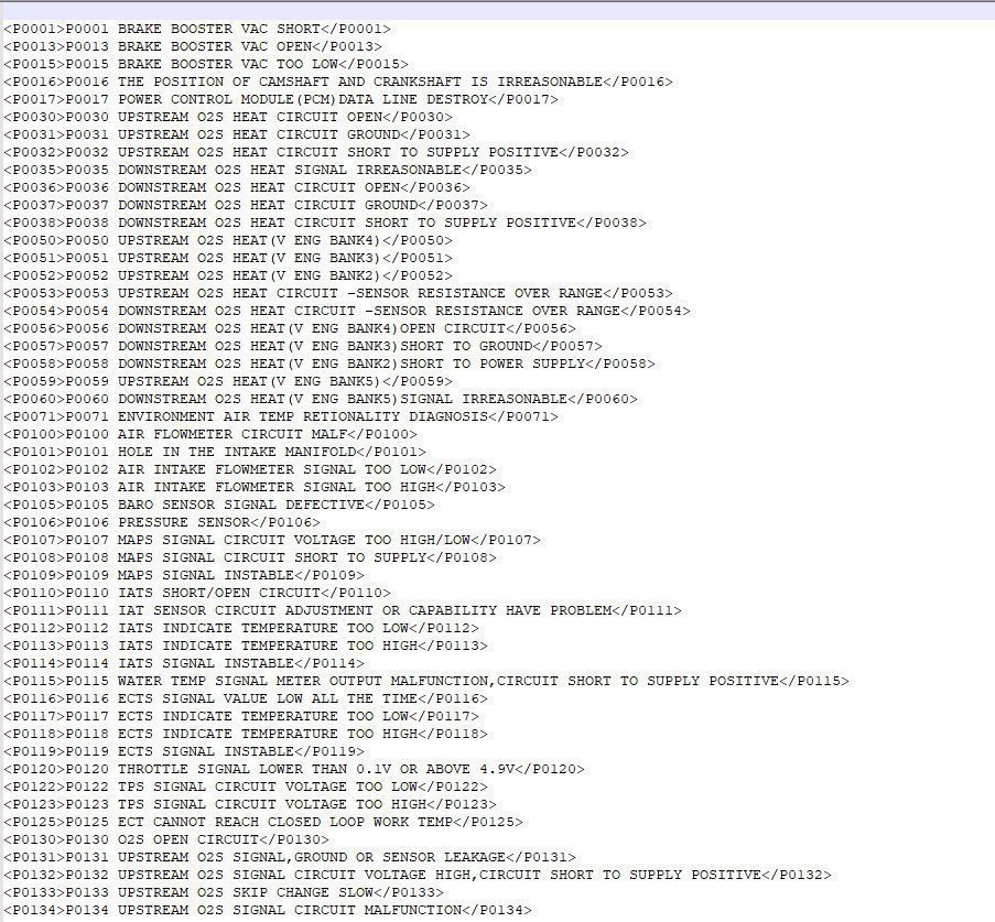 Geely DELPHI ENGINE CONPUTER TROUBLE CODES