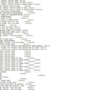 Geely DELPHI EURO4 MT20u2 SYSTEM TROUBLE CODES