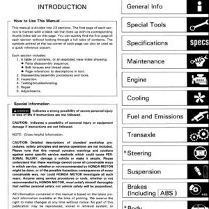 Honda Accord Sedan 1993 Service & Repair Manual 62SN700