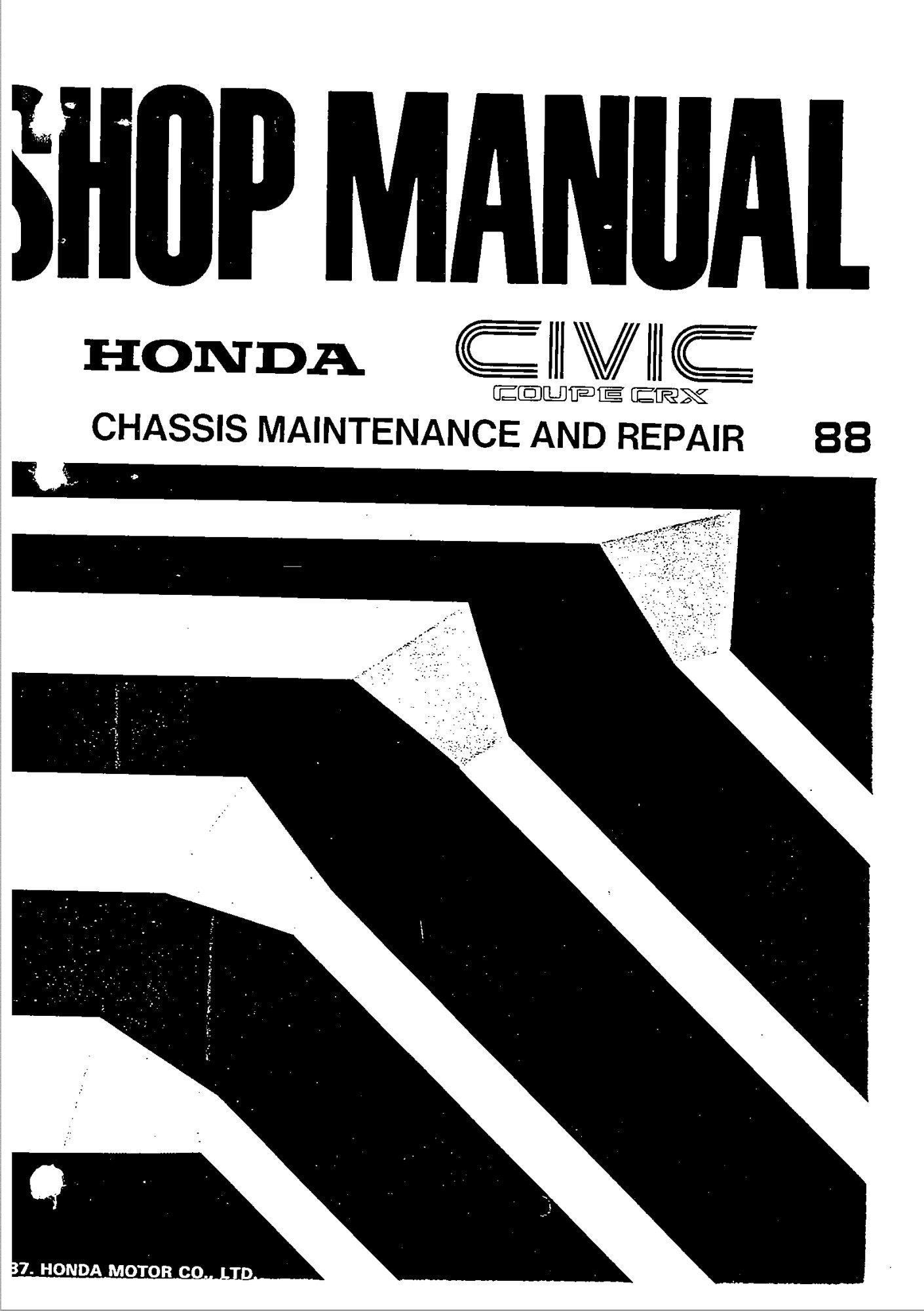 Honda Civic Coupe Cr X 1988 Service Repair Manual Pdf For Free