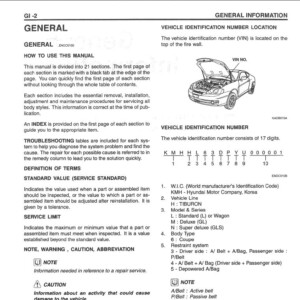 Hyundai Coupe 2003 - 2008 Workshop Manuals