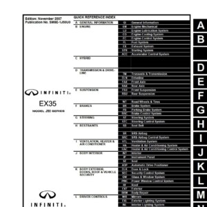 Infiniti EX35 Model J50 2008 Service Repair Manuals