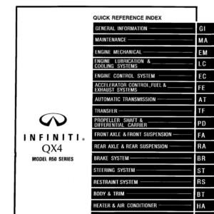 Infiniti QX4 Model R50 Series 1997 Factory Service Manual