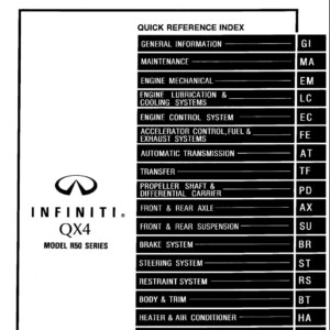 Infiniti QX4 Model R50 Series 1998 Factory Service Manual