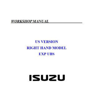 Isuzu Holden Opel Frontera UE RIGHT HAND MODEL 1999 - 2001 Factory Repair Manual