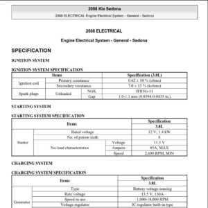 Kia Sedona 2008 Service Repair Manual