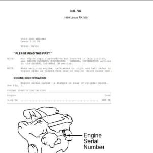 Lexus ES200 RX300 Repair Manual