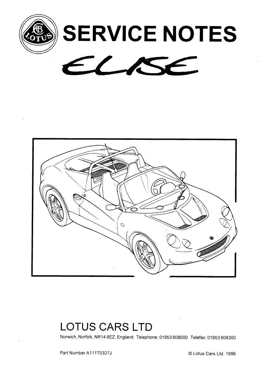 Lotus Elise Workshop Manual A111T0327J
