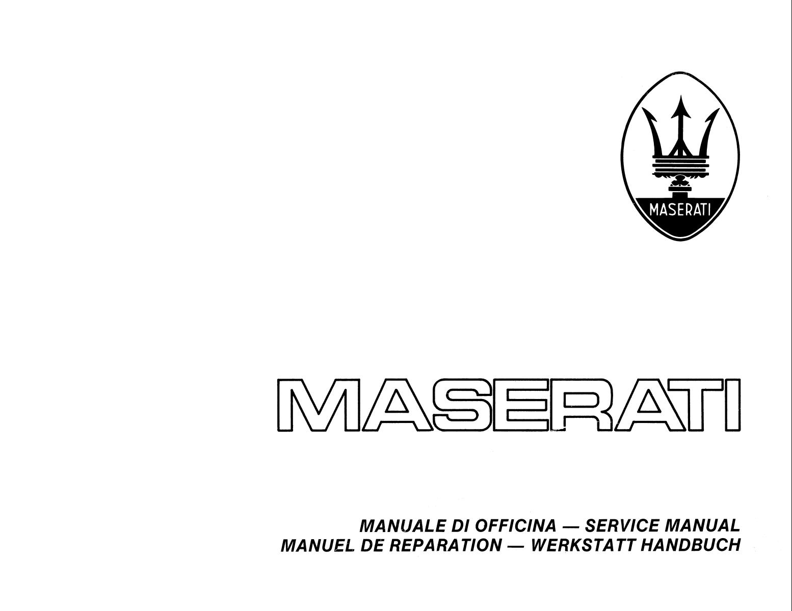 Maserati Biturbo Service Manual