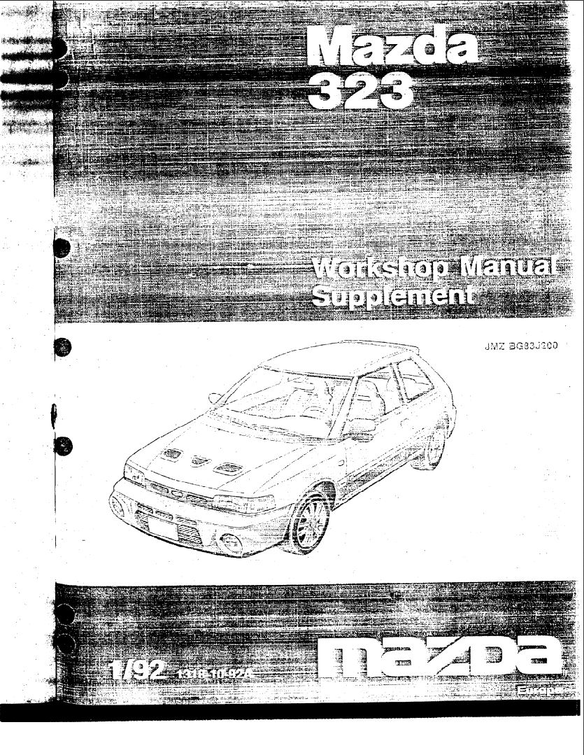 Mazda 323 1992 Manuals Supplement PDF Download