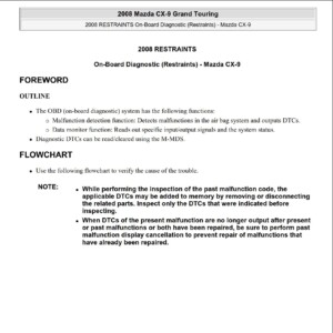 Mazda CX-9 Grand Touring 2008 Service Repair Manual