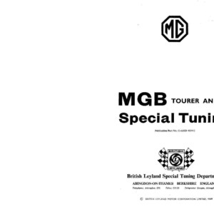 MGB TOURER AND GT Special Tuning