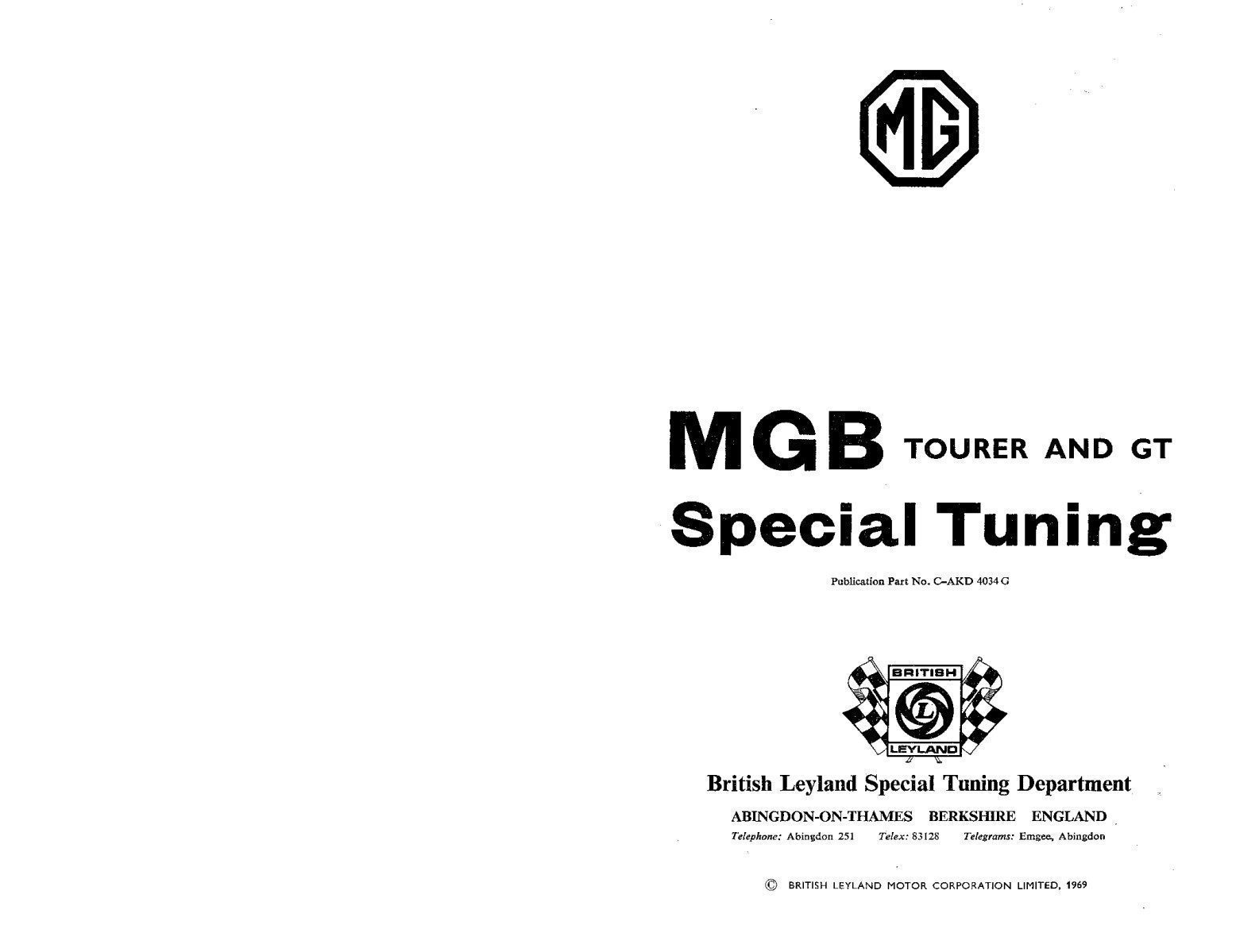 MGB TOURER AND GT Special Tuning