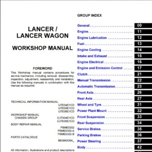 Mitsubishi Lancer IX EUR MY 2006 Service Manual