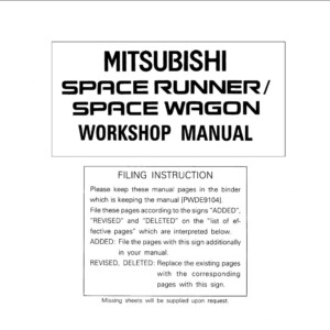 Mitsubishi Space Runner 1992-1997 Workshop Manual
