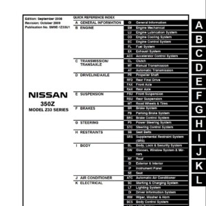 Nissan 350z 2009 Service Repair Manual