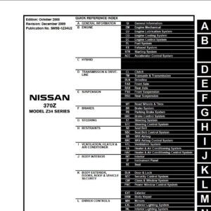 Nissan 370Z 2009 Service Repair Manual