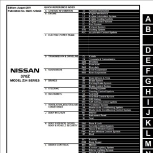 Nissan 370Z 2012 Service Repair Manual