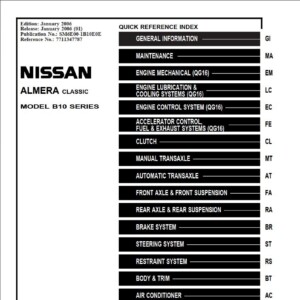 Nissan Almera Classic Electronic Repair Manual