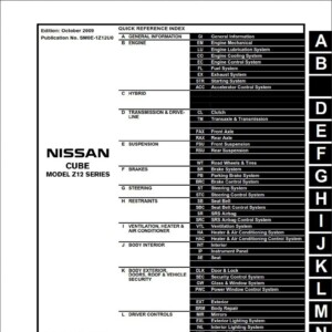Nissan Cube 2010 Service Repair Manual