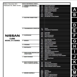 Nissan Cube 2012 Service Repair Manual