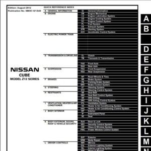 Nissan Cube 2013 Service Repair Manual
