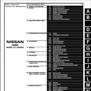 Nissan Cube 2014 Service Repair Manual