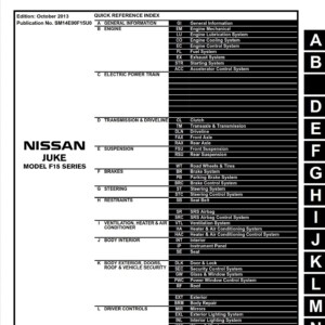 Nissan Juke 2014 Model F15 Series Service Repair Manual