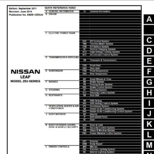Nissan Leaf 2012 Factory Service Manual