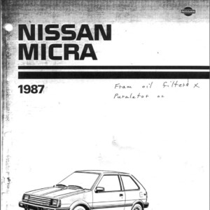 Nissan Micra 1987 Service Repair Manual