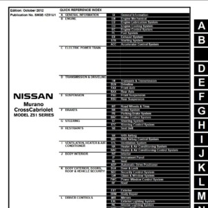 Nissan Murano Cross Cabriolet 2013 Service Repair Manual